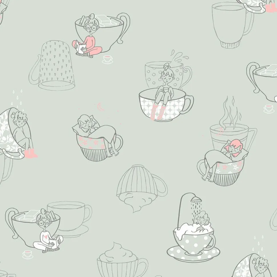 Lastenhuoneen tapetti Fiona No Limits Teatime, vaaleanpunainen