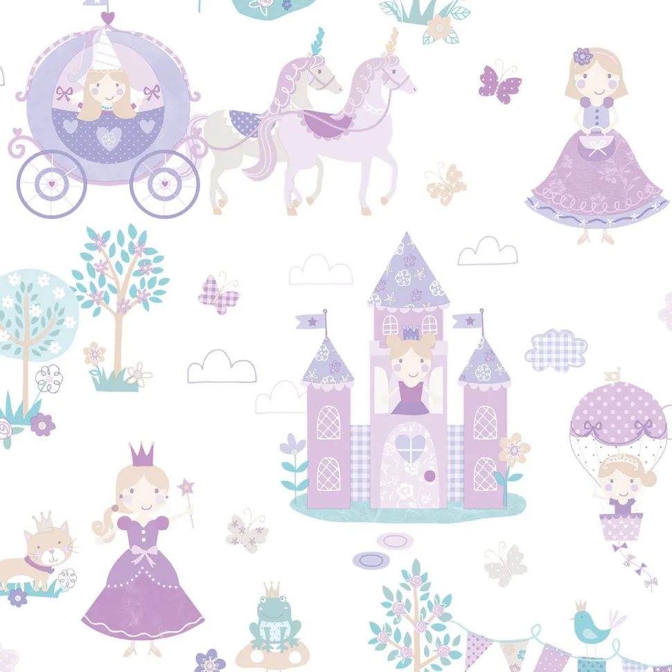 Lastenhuoneen tapetti Galerie Tiny Tots 2 G78372, perhonen, kissa, monivärinen
