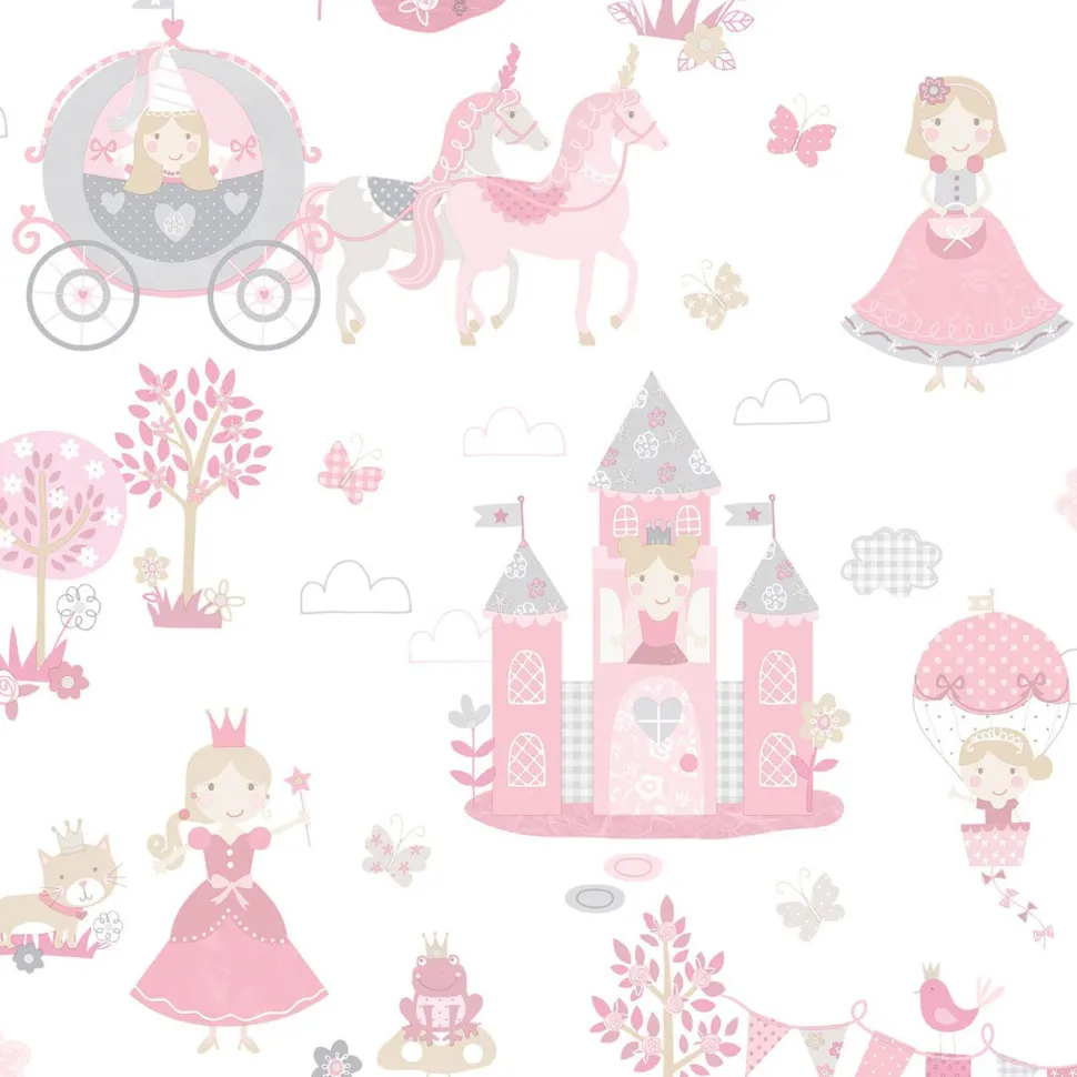 Lastenhuoneen tapetti Galerie Tiny Tots 2 G78372, perhonen, kissa, monivärinen