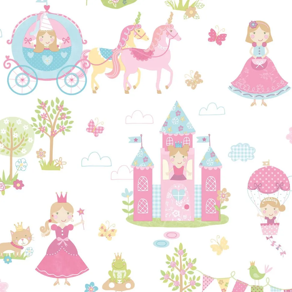 Lastenhuoneen tapetti Galerie Tiny Tots 2 G78372, perhonen, kissa, monivärinen