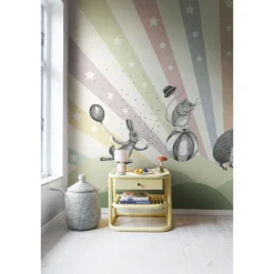 Lastenhuoneen tapetti Rebel Walls Circus Pastel, mittatilaus