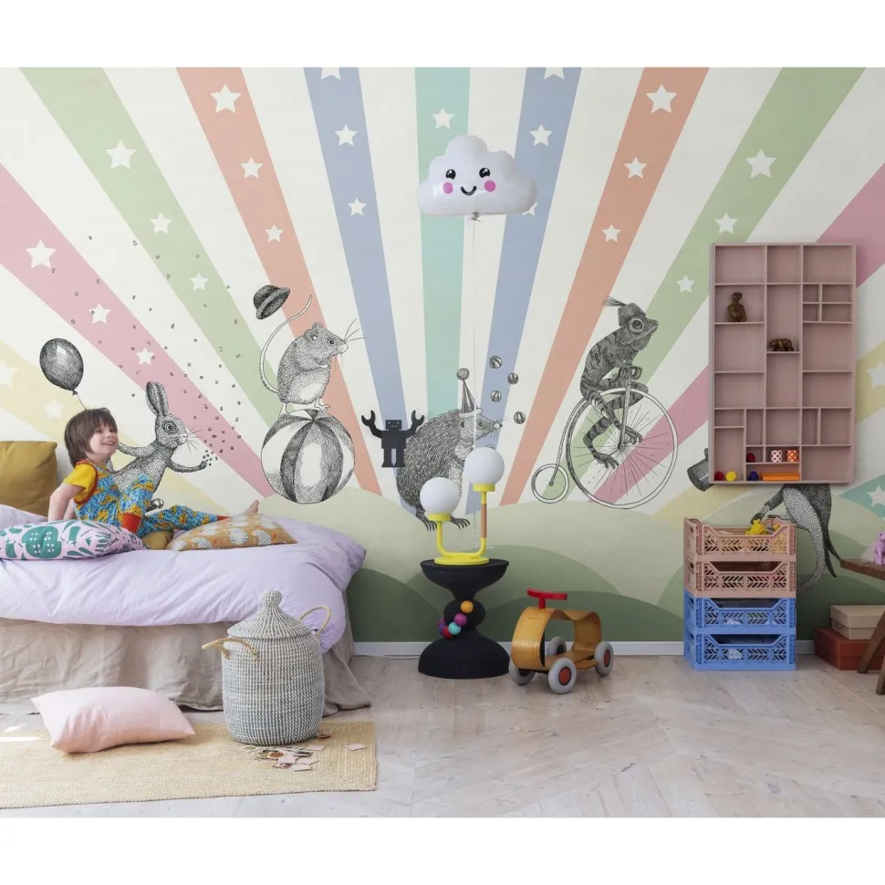 Lastenhuoneen tapetti Rebel Walls Circus Rainbow, mittatilaus