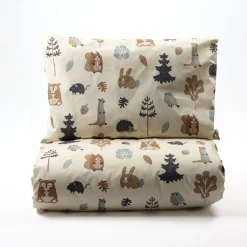Lasten pussilakanasetti Lennol Käpymetsä, 120x155cm, beige/sininen