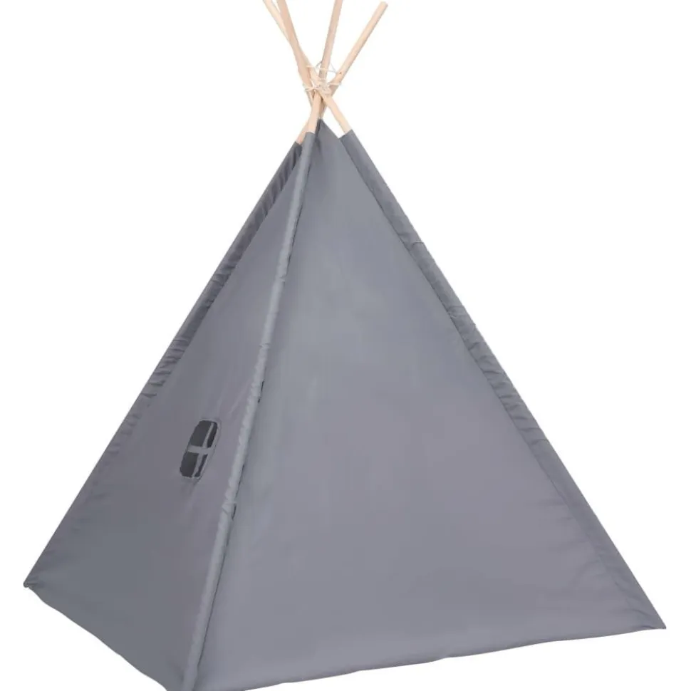 Lasten tiipiiteltta + laukku peachskin harmaa 120x120x150cm