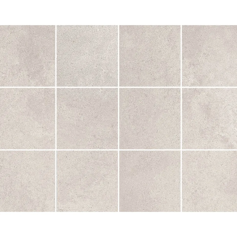 Lattialaatta Pukkila Concreto, 10x10cm, matta, lasitettu, liimatäpläarkki