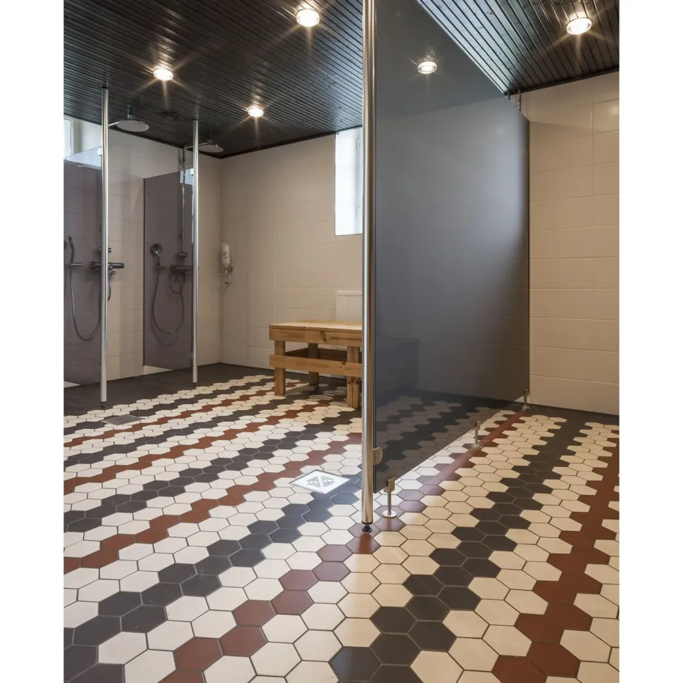 Lattialaatta Pukkila Natura 6-kulmainen Punainen himmeä sileä 115x100 mm
