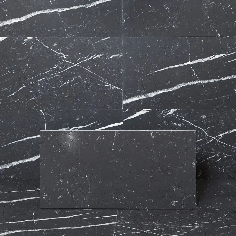 Lattialaatta Arredo Nero Marquina 30.5x61cm, himmeä, musta
