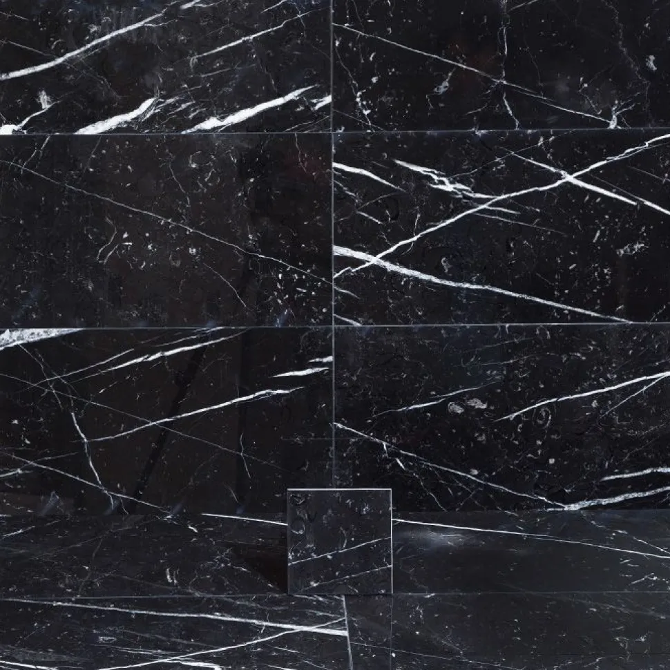 Lattialaatta Arredo Nero Marquina 15.2x15.2cm, kiillotettu, musta