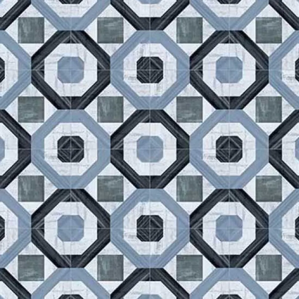 Lattialaatta Fioranese Cementine 3, 20x20cm, matta, harmaa/sininen