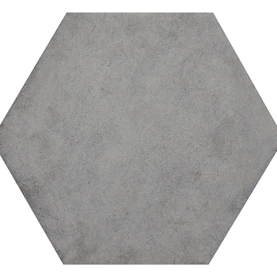 Lattialaatta Kymppi-Lattiat Concrete hex Antracite 14x16cm