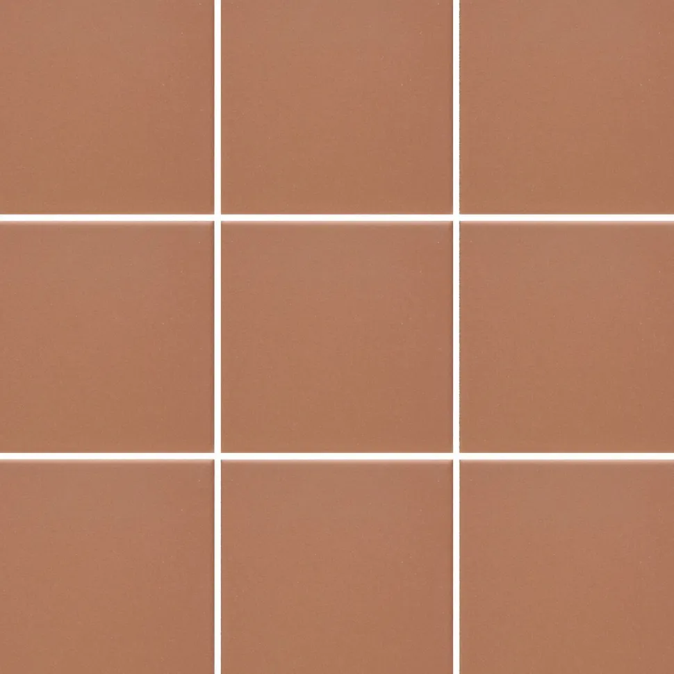 Lattialaatta Pukkila Natura Keskiruskea himmeä sileä 96x96 mm lasikuituverkossa