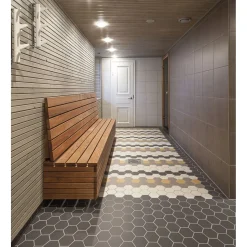 Lattialaatta Pukkila Natura 6-kulmainen Musta himmeä sileä 115x100 mm