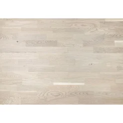 Lautaparketti Baltic Wood Country Tammi, 3-sauva, 13,3mm, valkoinen mattalakattu