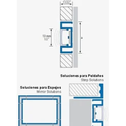 LED-boordilista Euroshrink 301A, alumiini, 23mm x 2.5m, mattahopea