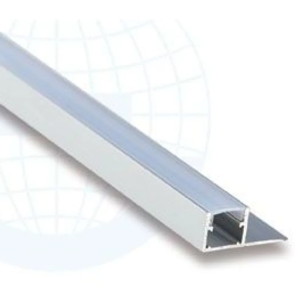 LED-boordilistan ulkokulmapala Euroshrink E-302A, alumiini, mattahopea