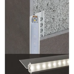 LED-laattalista/ulkokulma Euroshrink 300A, 45°, alumiini, 12mm x 2.5m, mattahopea