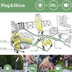 LED-lyhty Paulmann Plug & Shine Classic, 30cm, Smart Home Zigbee 3.0, IP44, RGBW, antrasiitti