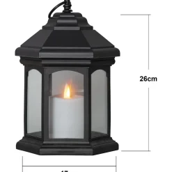 LED-lyhty Star Trading Linta, 26cm, musta