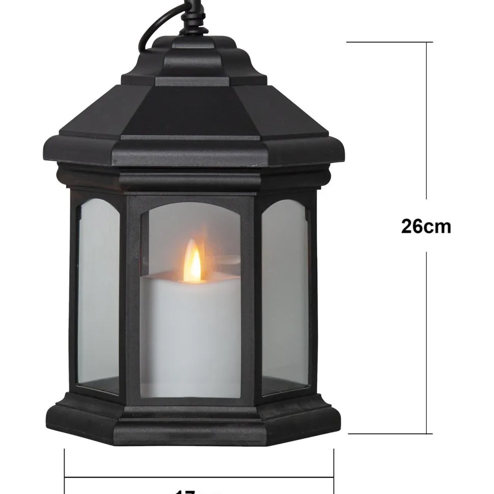 LED-lyhty Star Trading Linta, 26cm, musta