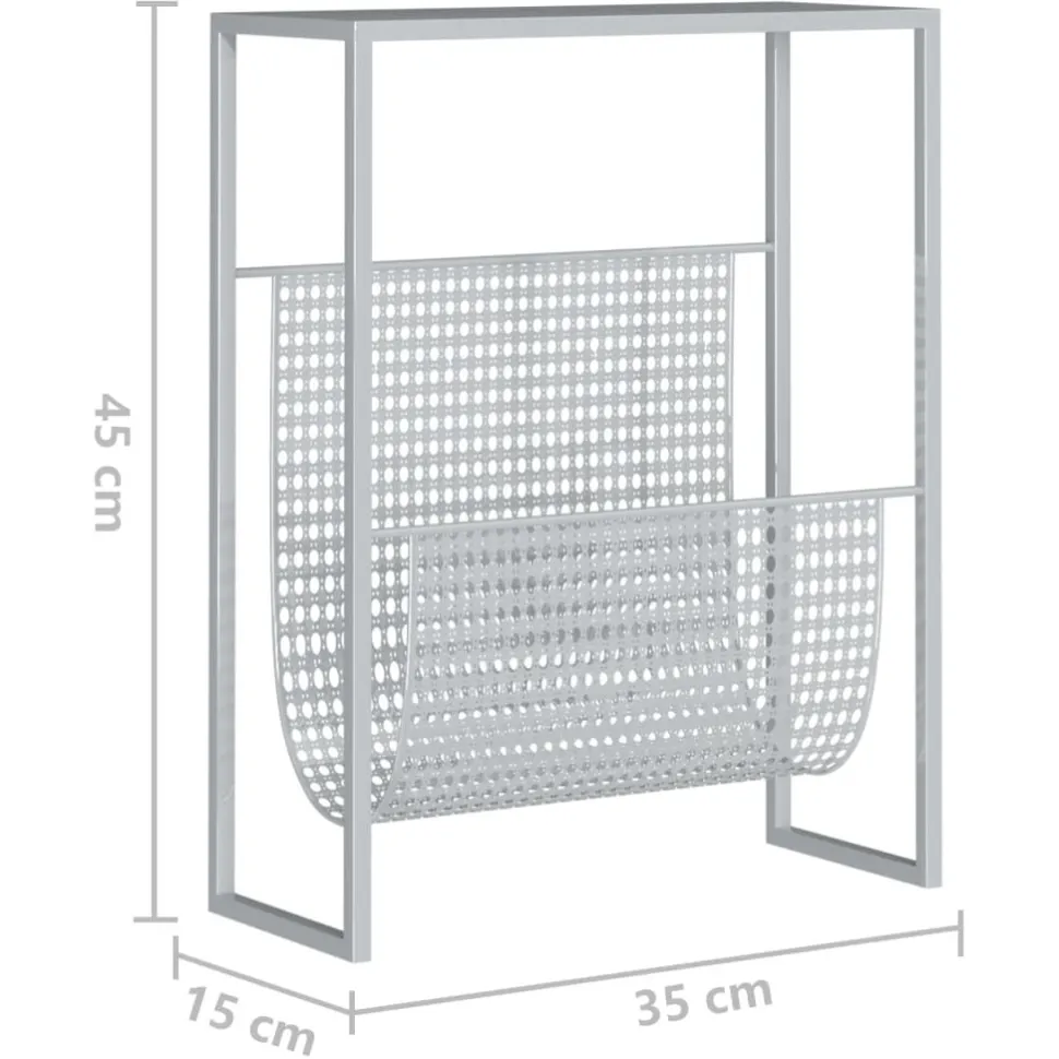 Lehtiteline musta 35x15x45 cm teräs (31668)