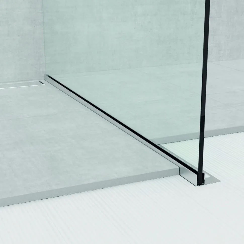 Linjakaivon kaatolista lasiseinälle Progress Profiles Proshower Glass 2% kaato 1000 mm