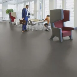 Linoleumilaatta Forbo Marmoleum Click Nebula 30x60 cm keskiruskean harmaa