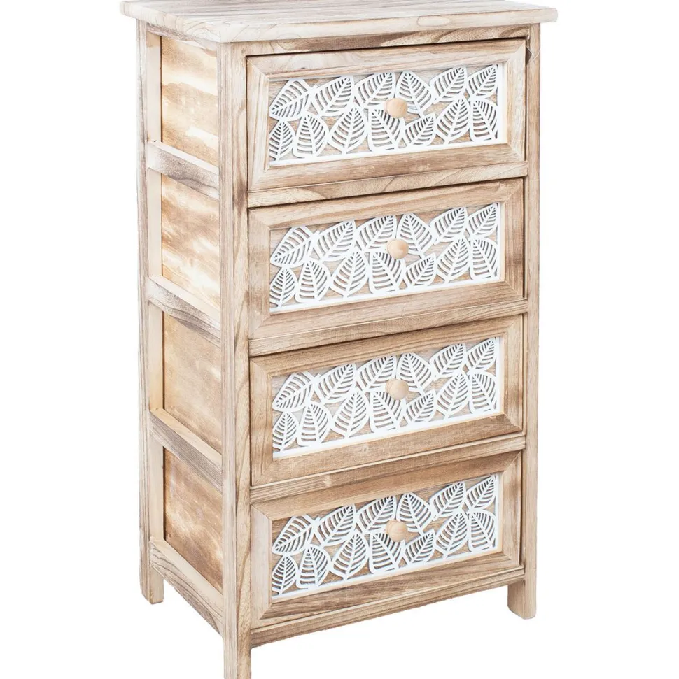 Lipasto Home4You KASEKE 4 säilytysosalla 40x29x73 cm, luonnonväri, beige