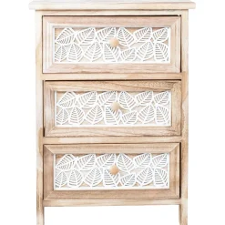 Lipasto Home4You KASEKE 3 säilytysosalla 40x29x58 cm, luonnonväri, beige