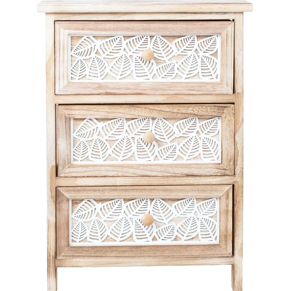 Lipasto Home4You KASEKE 3 säilytysosalla 40x29x58 cm, luonnonväri, beige