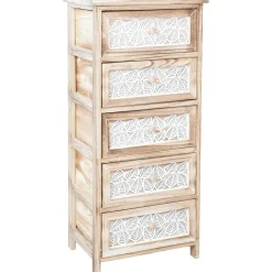 Lipasto Home4You KASEKE 5 säilytysosalla 40x29x90 cm, luonnonväri, beige