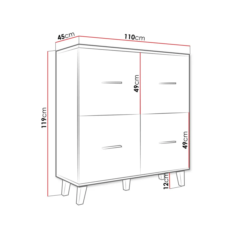 Lipasto LOTTA 110 4D, valkoinen/beige (6952)