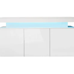 Lipasto Nomla 3D 160 GLOSSA 03, LED-valaistuksella, 83x160cm, valkoinen