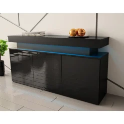 Lipasto Nomla 3D 160 GLOSSA 03, LED-valaistuksella, 83x160cm, valkoinen