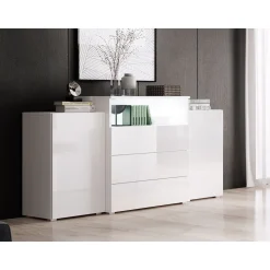 Lipasto 2 ovea 3 laatikkoa URBAN URBIII1500, beige/valkoinen (2826)