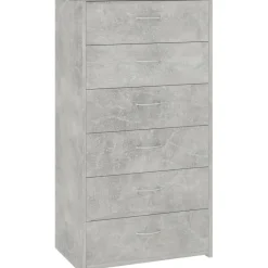 Lipasto 6 vetolaatikolla betoninharmaa 50x34x96 cm lastulevy