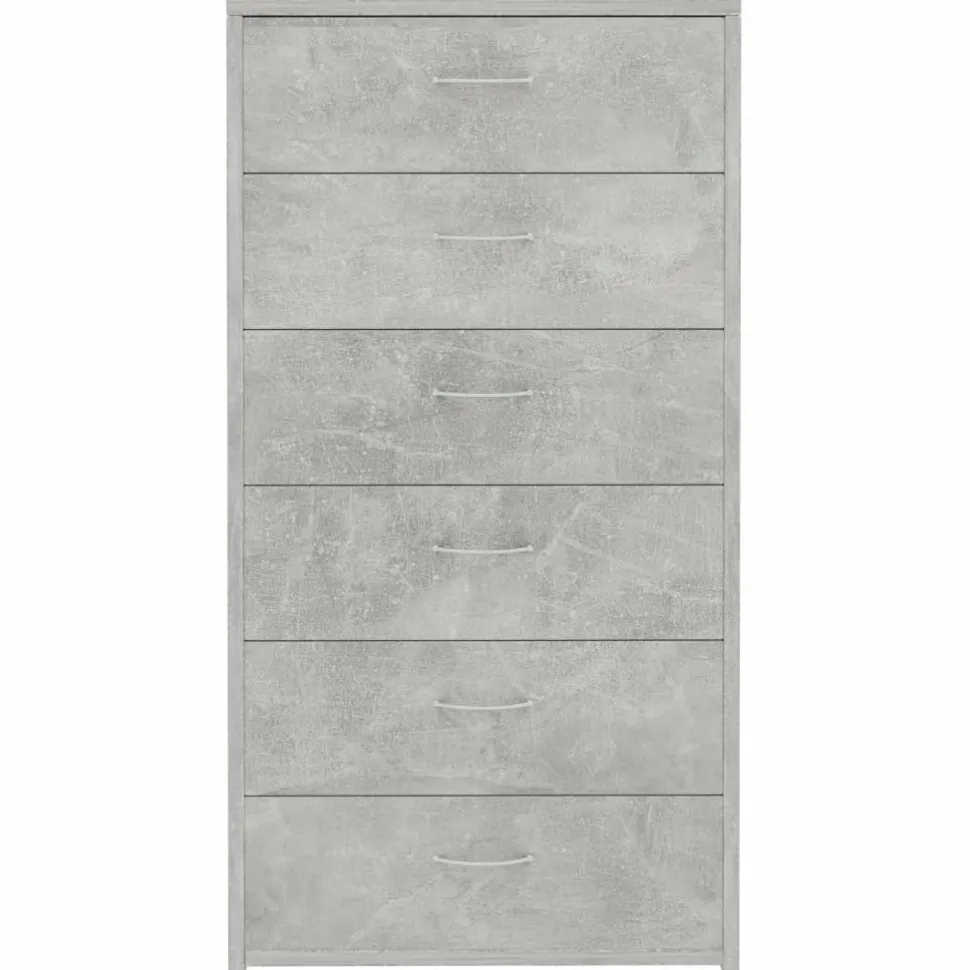 Lipasto 6 vetolaatikolla betoninharmaa 50x34x96 cm lastulevy