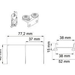 Liukuoven kisko Habo K-50 alumiini