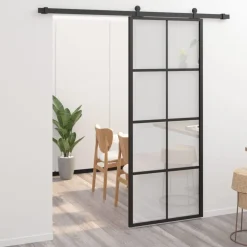 Liukuovi alumiini ja ESG-lasi 76x205 cm musta