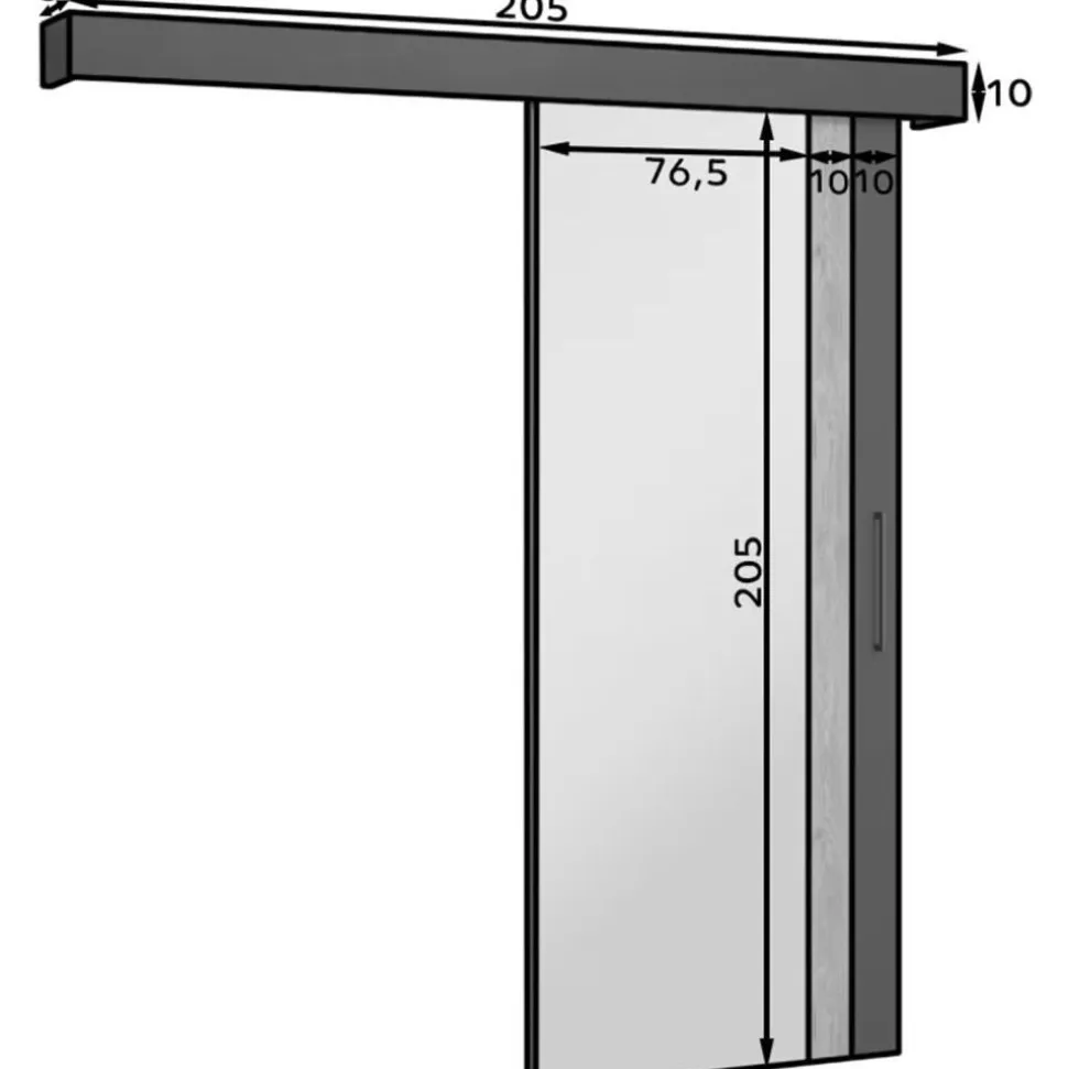 Liukuovi Eltap Tilmann 205x96.5cm, musta