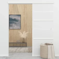 Liukuovi ESG-lasi ja alumiini 76x205 cm hopea