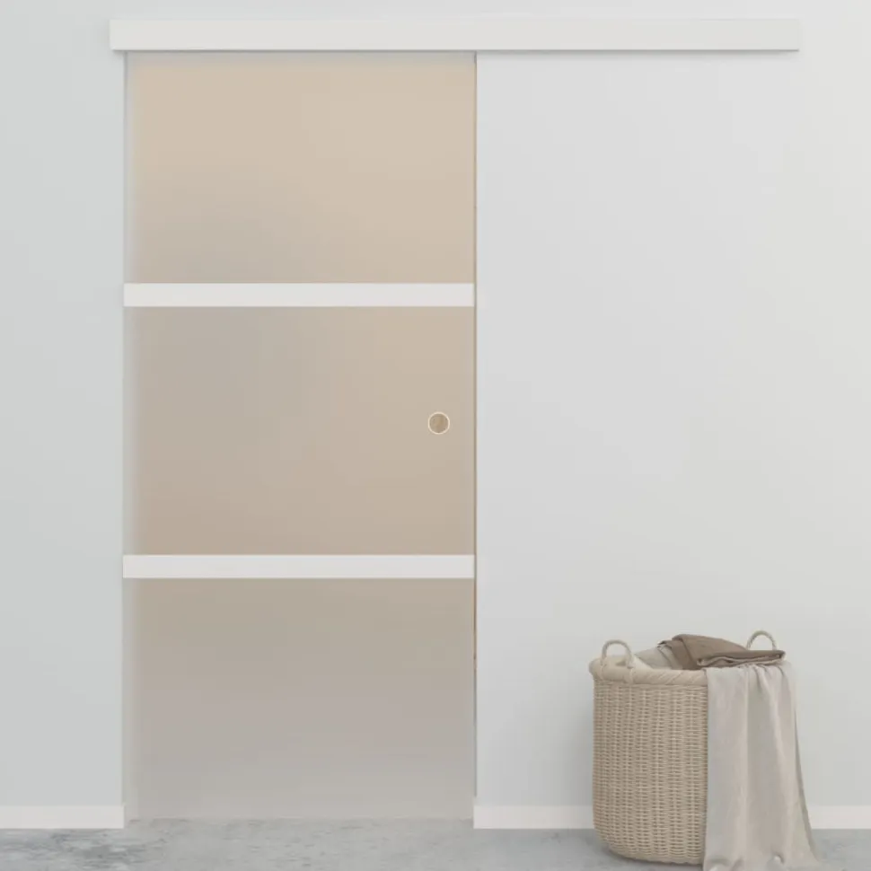 Liukuovi ESG-lasi ja alumiini 90x205 cm hopea