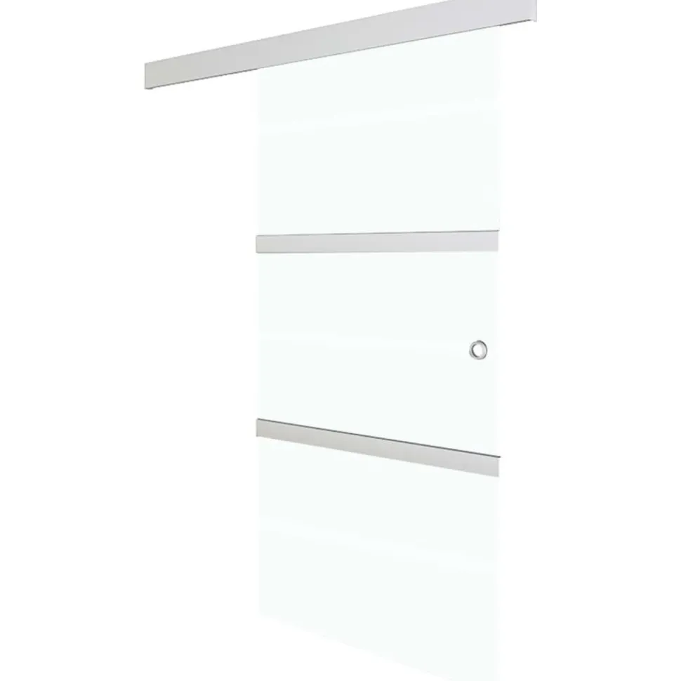 Liukuovi ESG-lasi ja alumiini 90x205 cm hopea, huurrelasi raidoilla