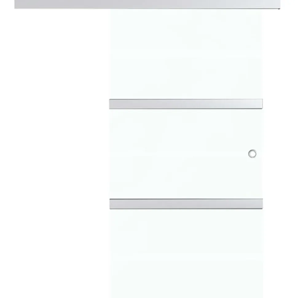 Liukuovi ESG-lasi ja alumiini 90x205 cm hopea, huurrelasi raidoilla