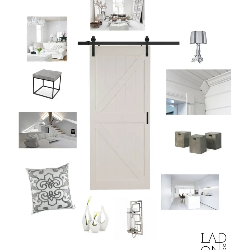 Liukuovi Mirror Line Ladon Ovi -valmispaketti 914 mm valkoinen