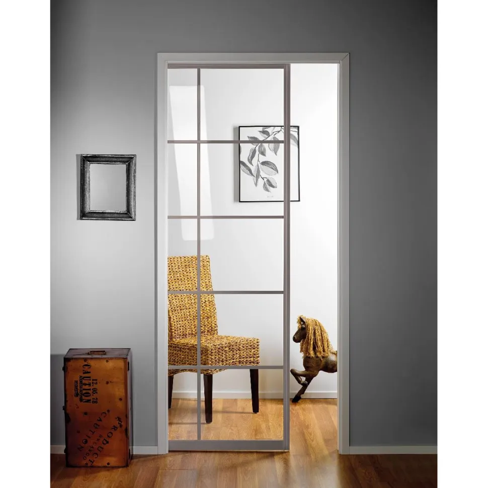Liukuovi seinän sisään Stella Pocket Door M7 ristikko 725x2040mm alumiini