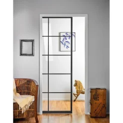 Liukuovi seinän sisään Stella Pocket Door M9 ristikko 925x2040mm musta
