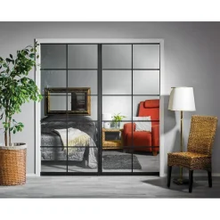 Liukuovi seinän sisään Stella Pocket Door M9 ristikko 925x2040mm musta