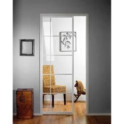Liukuovi seinän sisään Stella Pocket Door M8 ristikko 825x2040mm valkoinen
