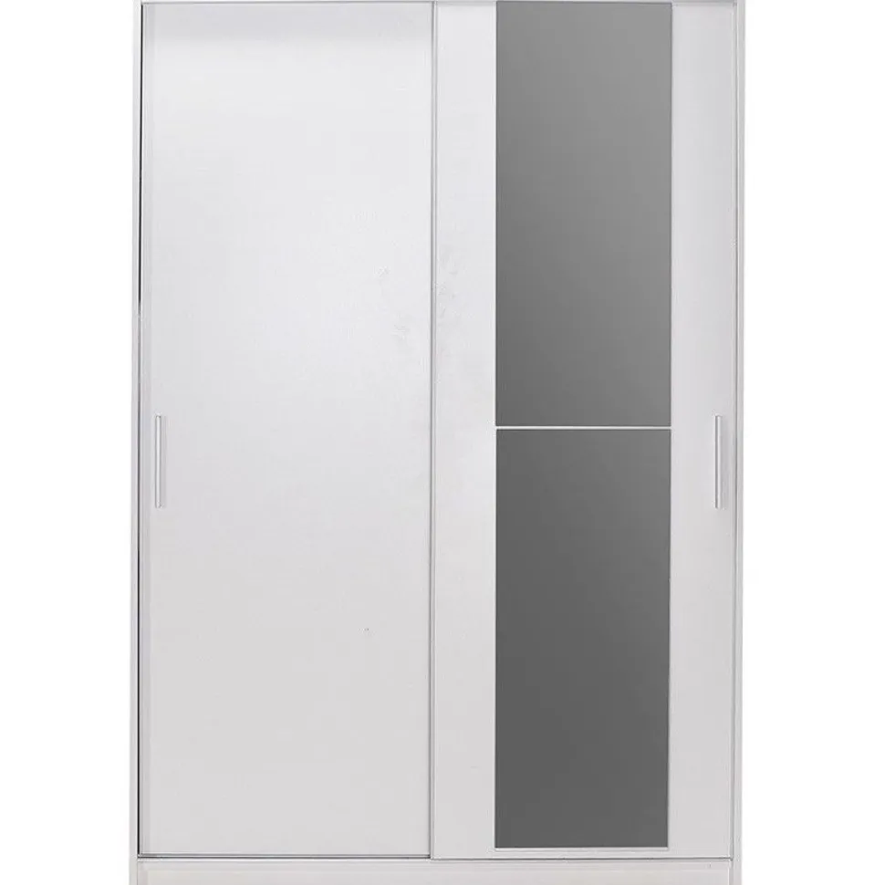 Liukuovivaatekaappi Linento Furniture Swd-512-Bb-2 120cm valkoinen