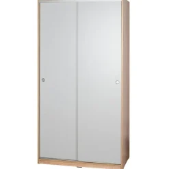 Liukuovivaatekaappi Linento Furniture Swd-431-Sb-2 94cm ruskea/valkoinen